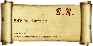 Bús Martin névjegykártya