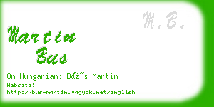 martin bus business card